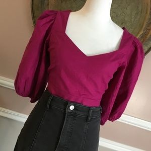 Express sweetheart ballon sleeve top